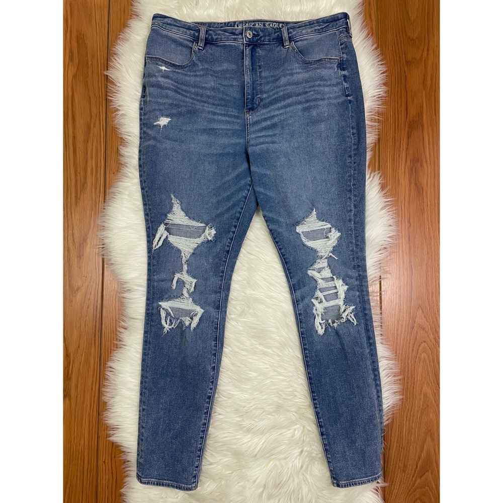 American Eagle Super High Rise Distressed Skinny Jeggings
